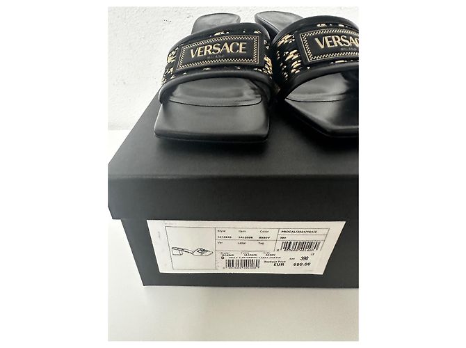 Mules Barocco Theia di Versace Nero D'oro Arancione - vista 5