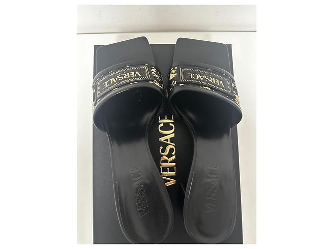 Mules Barocco Theia di Versace Nero D'oro Arancione - vista 7