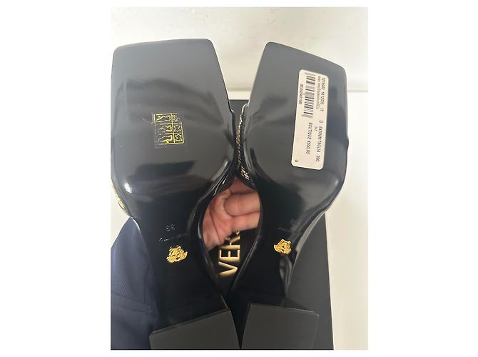 Mules Barocco Theia di Versace Nero D'oro Arancione - vista 8
