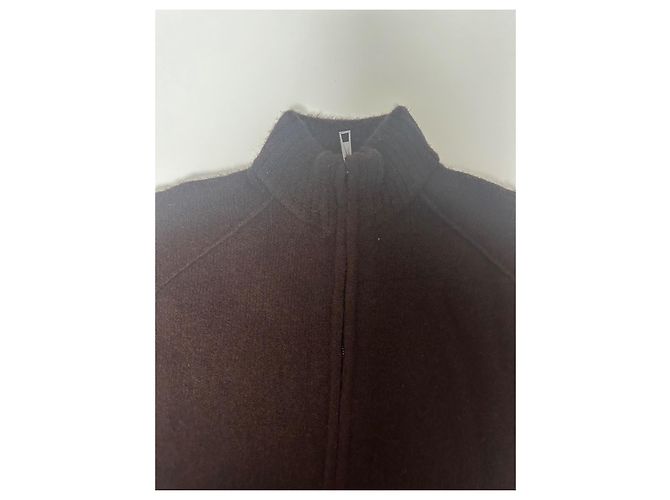 Zara Strickweste Oversize Hoher Kragen Kastanienbraun Bordeaux - Ansicht 6