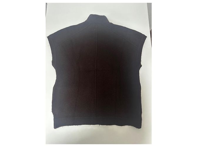 Zara Strickweste Oversize Hoher Kragen Kastanienbraun Bordeaux - Ansicht 7