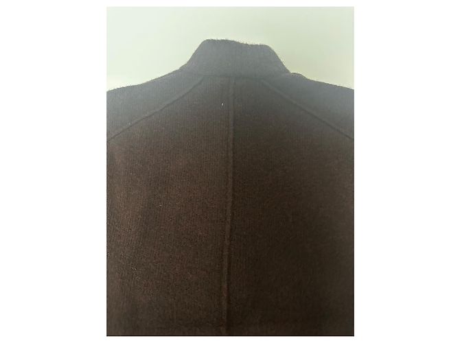Zara Strickweste Oversize Hoher Kragen Kastanienbraun Bordeaux - Ansicht 8