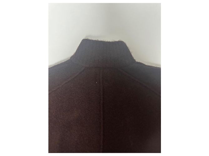 Zara Strickweste Oversize Hoher Kragen Kastanienbraun Bordeaux - Ansicht 9