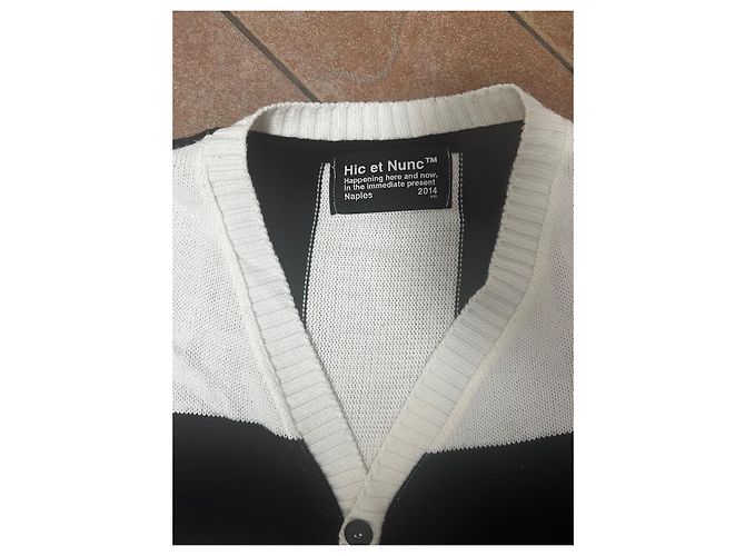 Autre Marque Gestreifter Cardigan Hic et Nunc Schwarz Weiß - Ansicht 4