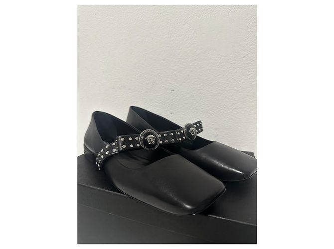 Bailarina Studded Gianni Ribbon de Versace Negro Plata - vista 2