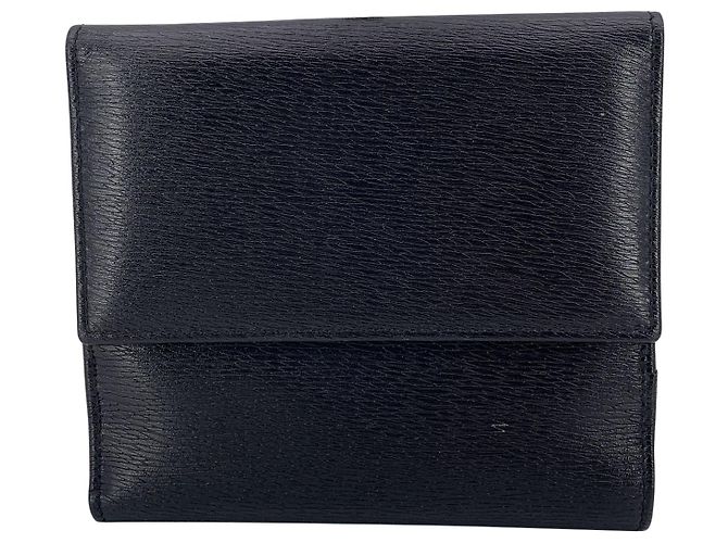 Gucci Vintage Black Leather Jackie Gold Push Lock Double Side Wallet - view 2
