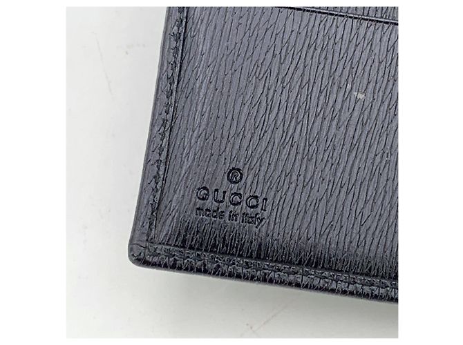 Gucci Vintage Black Leather Jackie Gold Push Lock Double Side Wallet - view 4
