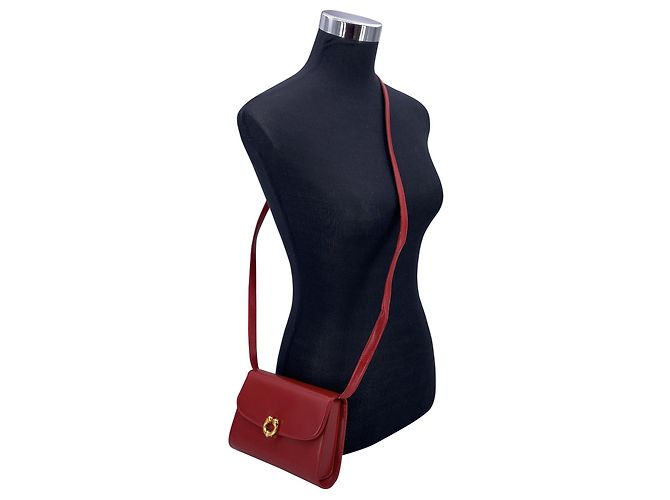 Gucci Vintage roter Leder Umhängetasche - Ansicht 2