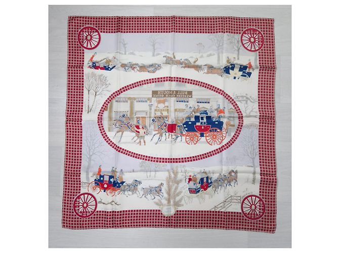Hermès carré “L'Hiver en Poste” Multicolore - vista 10