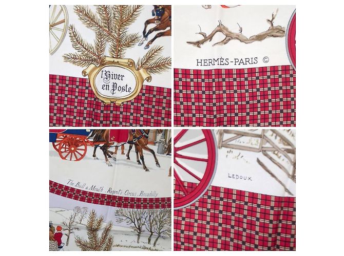 Hermès carré “L'Hiver en Poste” Multicolore - vista 12