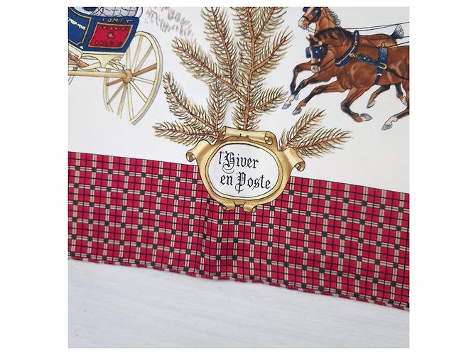 Hermès carré “L'Hiver en Poste” Multicolore - vista 4