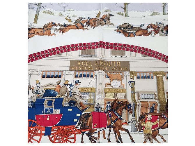 Hermès carré “L'Hiver en Poste” Multicolore - vista 5