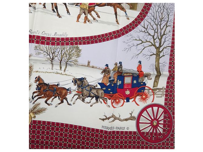Hermès carré “L'Hiver en Poste” Multicolore - vista 7