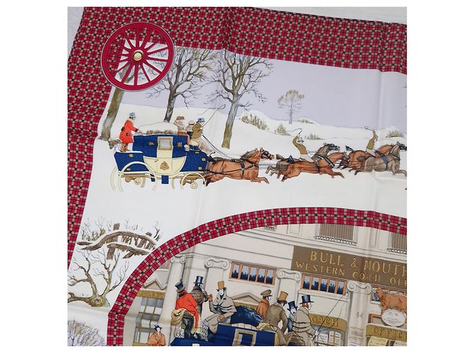 Hermès carré “L'Hiver en Poste” Multicolore - vista 8