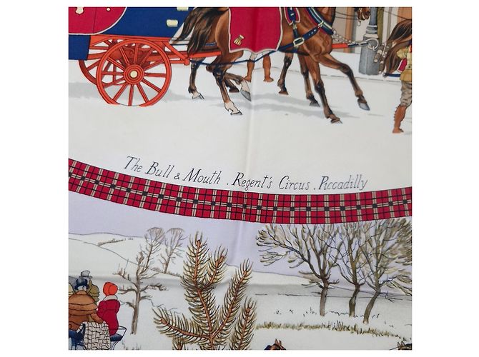 Hermès carré “L'Hiver en Poste” Multicolore - vista 9