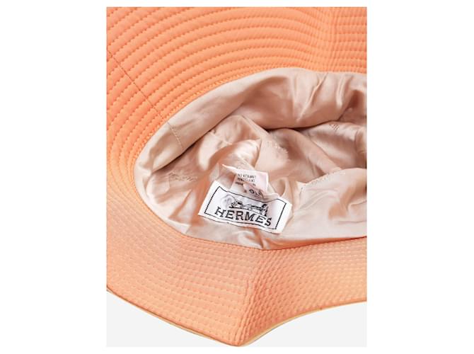 Hermès Cappello a secchiello in nylon arancione - vista 5