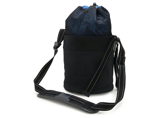 Borsa a Spalla in Nylon Mesh Bottega Veneta Nero Blu - vista 3