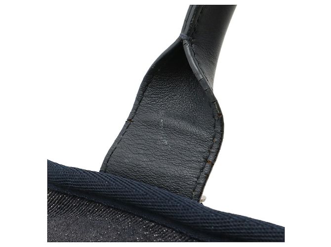 Borsa da bowling Chanel Deauville in blu navy - vista 6