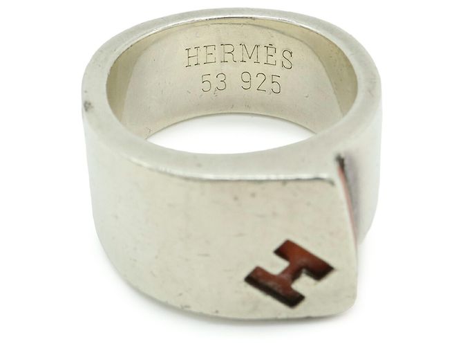 Ring Anel Candy Hermès em Laranja e Prata - vista 6