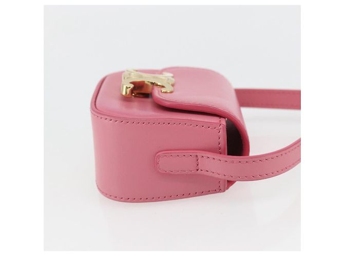 Céline Borsa a Spalla Celine Triomphe in Pelle di Vitello Liscia Mini Rosa - vista 4
