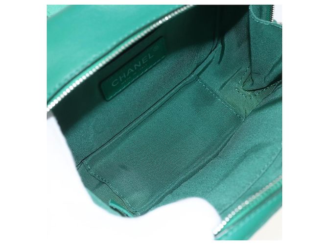 Camera Borsa a tracolla Chanel CC Box in pelle di agnello trapuntata mini Verde - vista 5