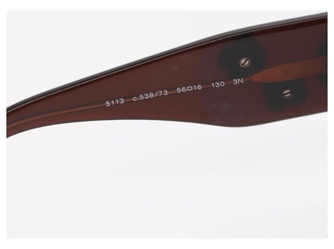 Gafas de sol Camélia de plástico de Chanel Castaño - vista 5