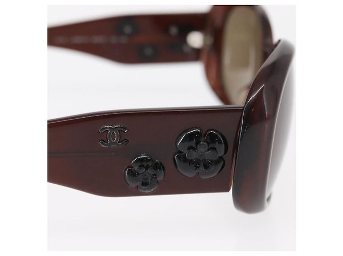 Gafas de sol Camélia de plástico de Chanel Castaño - vista 7
