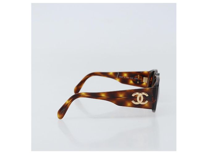 Gafas de sol CHANEL Logo de plástico Castaño - vista 4