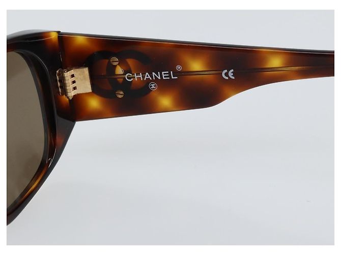 Gafas de sol CHANEL Logo de plástico Castaño - vista 5