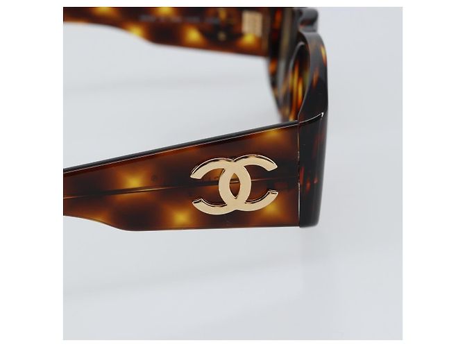 Gafas de sol CHANEL Logo de plástico Castaño - vista 7
