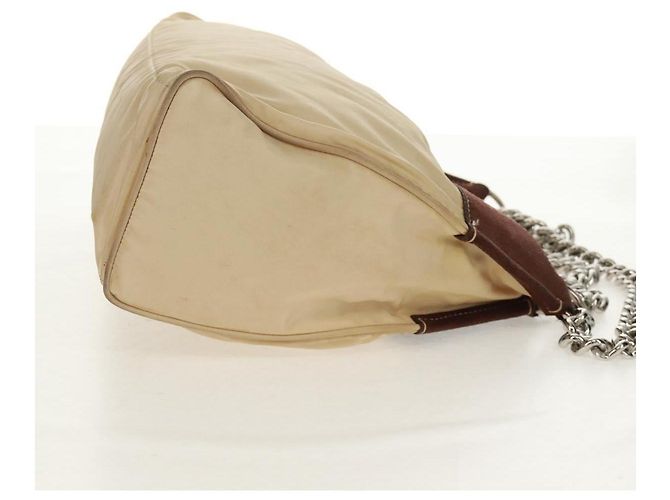 Prada Chain Tote Soft Calf Medium Beige - view 4
