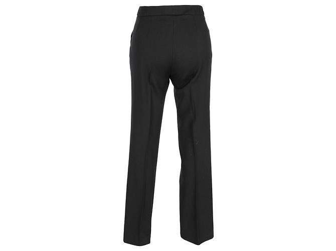 Givenchy Hochbundige gerade Hosen aus schwarzer Wolle - Ansicht 3