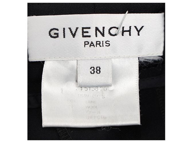 Givenchy Hochbundige gerade Hosen aus schwarzer Wolle - Ansicht 4