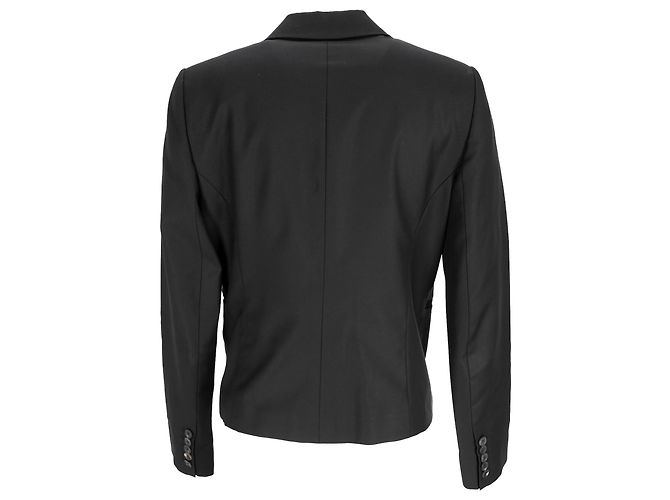 Joseph Single-Breasted Blazer with Pockets in Black Wool - view 3