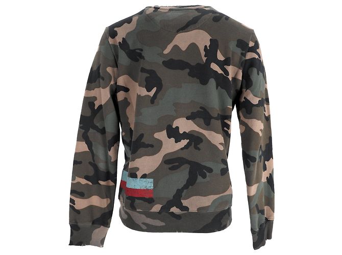 Camouflage-Used Sweatshirt aus khakifarbenem Baumwollstoff von Valentino Garavani - Ansicht 3