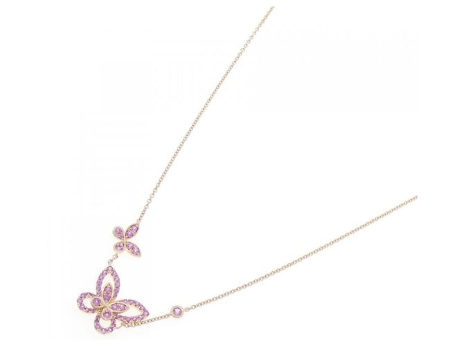 Collana Graff Double Butterfly Silhouette 750 Oro Rosa e Zaffiro - vista 2