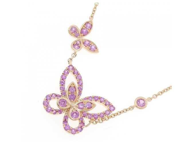 Collana Graff Double Butterfly Silhouette 750 Oro Rosa e Zaffiro - vista 3