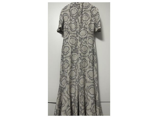 Vestido Quimono Barocco Versace Gris Blanco roto - vista 6