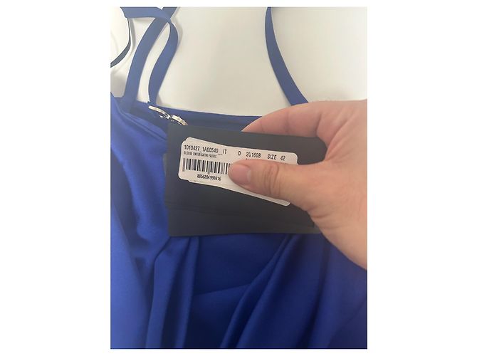 Top blu in satin Versace Nero - vista 8