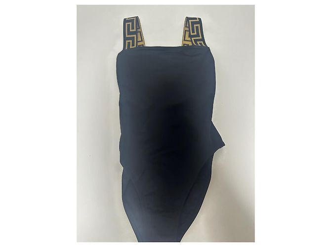 Bañador negro Greca de Versace Dorado - vista 2