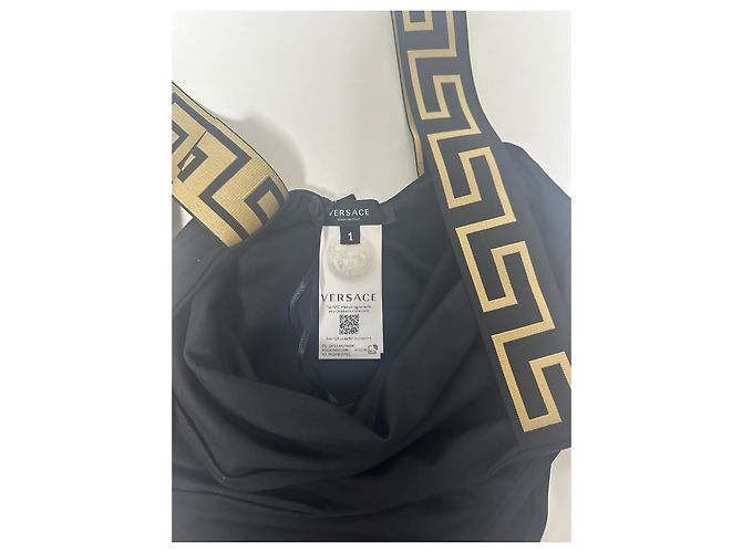 Bañador negro Greca de Versace Dorado - vista 3