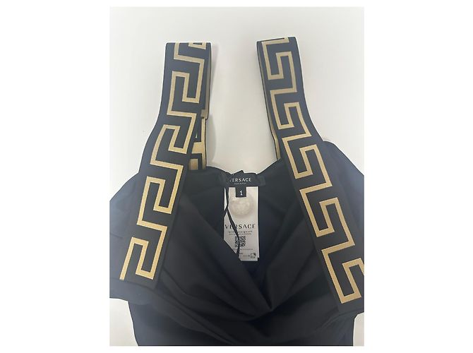 Bañador negro Greca de Versace Dorado - vista 4