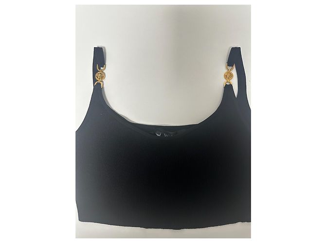 Top de punto negro Versace - vista 2