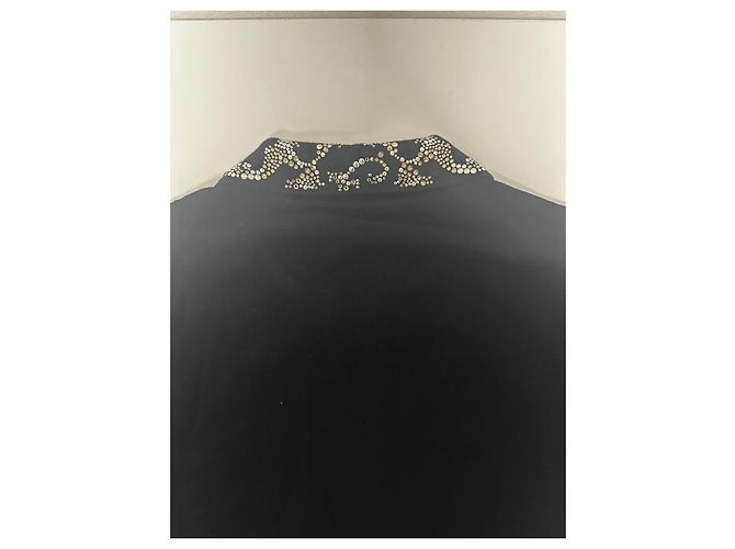 Polo Nero Ricamato Versace Argento - vista 10
