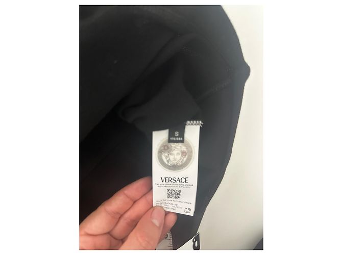 Polo Nero Ricamato Versace Argento - vista 8