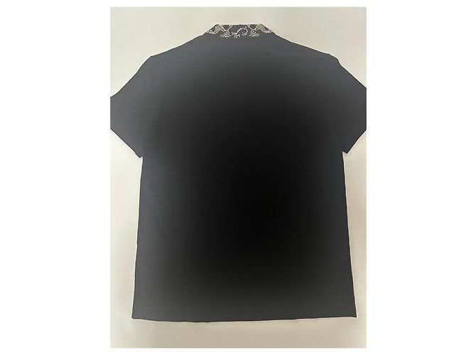 Polo Nero Ricamato Versace Argento - vista 9