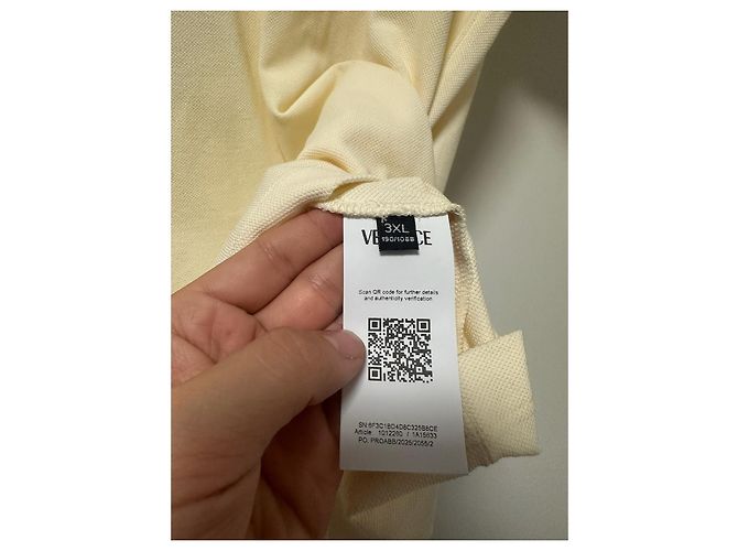 Polo bianco crema Versace D'oro - vista 5