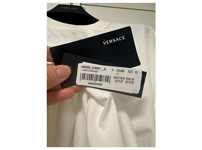 T-shirt Bianca Versace Bianco Blu navy - vista 8