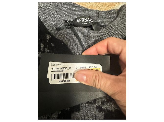 Versace Barocco Knit Sweater Black Grey - view 5