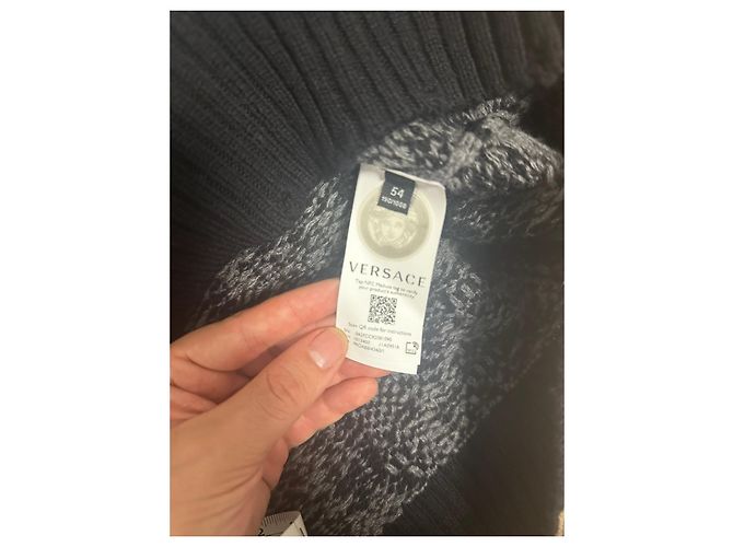 Versace Barocco Knit Sweater Black Grey - view 7